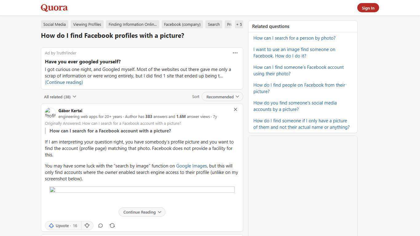 How to find Facebook profiles with a picture - Quora